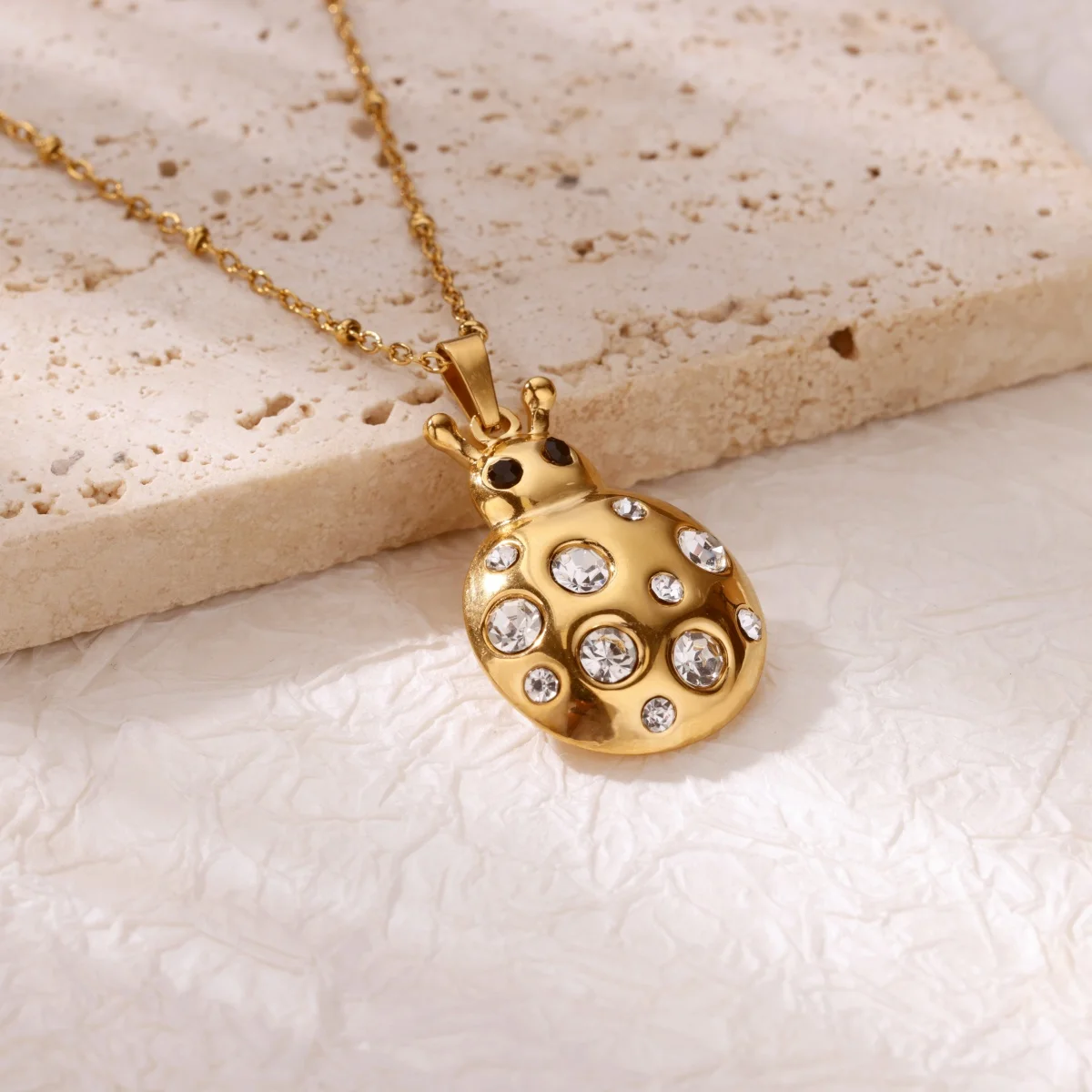 Zircon Ladybug Women Necklace Jewelry