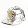 Cool Hippie Flat Brim Baseball Cap, Rhinestone Golden Dollar Sign Punk Trucker Hat, Snapback Hat for Casual Leisure Outdoor Spor 4