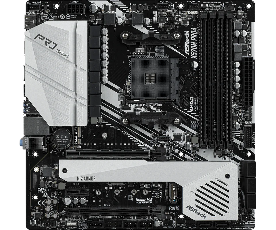 ASRock X570M PRO4 Motherboard AMD X570 Socket AM4 support Ryzen 5