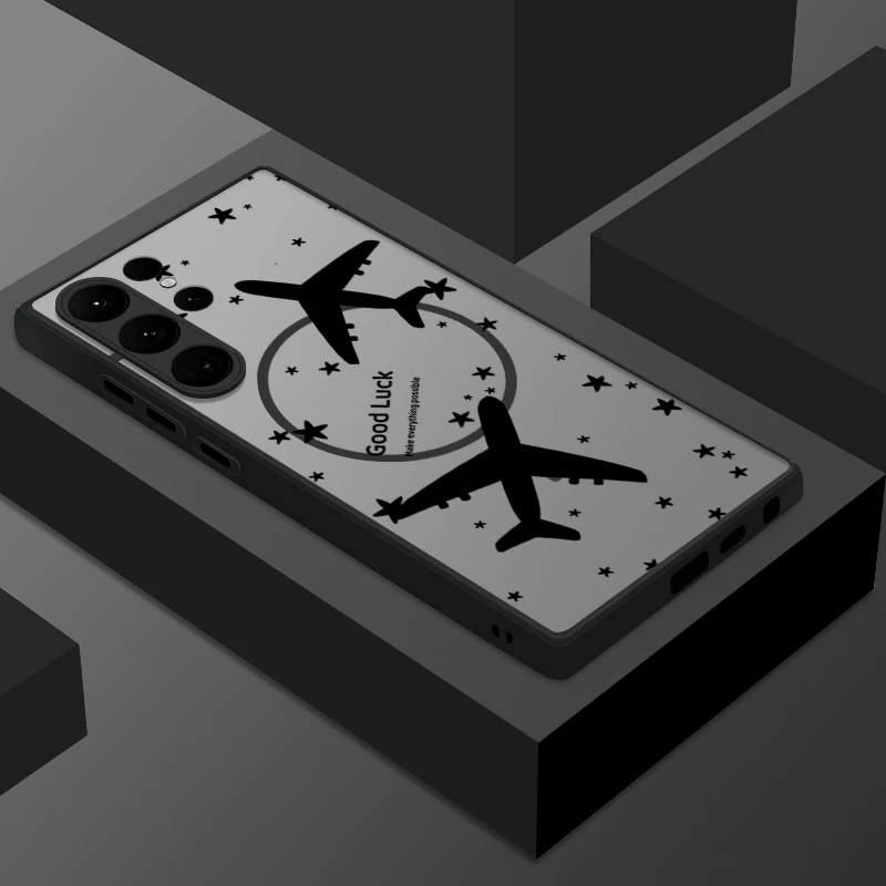 Airplane Snow Mountain Magnetic Matte Phone Case Cover