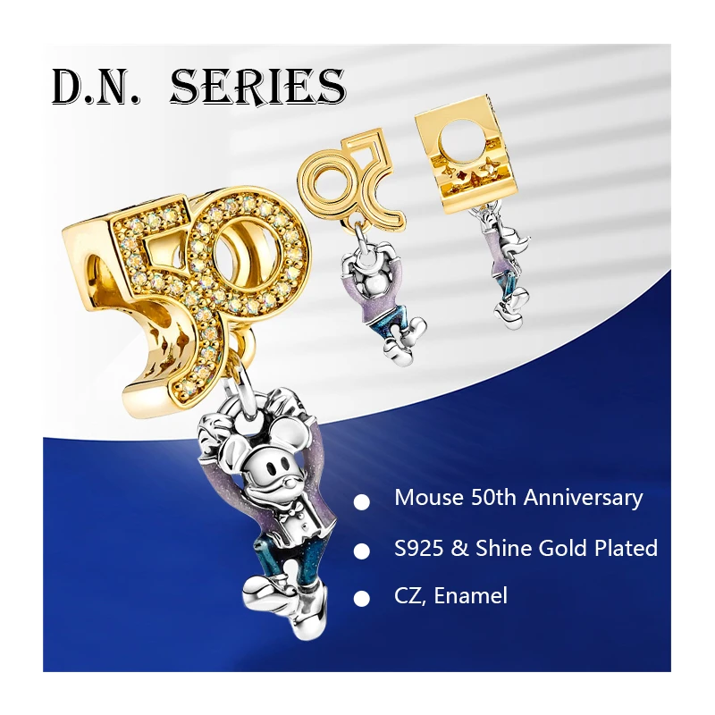 

Подвеска для браслета «мышь» из серебра 925 пробы, с цирконами