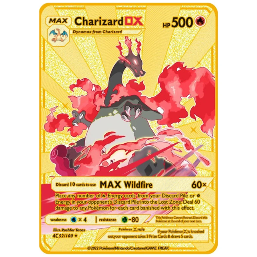 PokemonCardsGlodMetalCardAnimeCustomCardsPikachuEevee