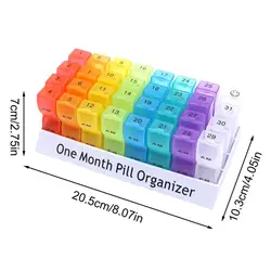 Deluxe 31 - Day AM/PM Pill Organizer with Dust - Proof Storage for Vitamins and Supplements (As shown)