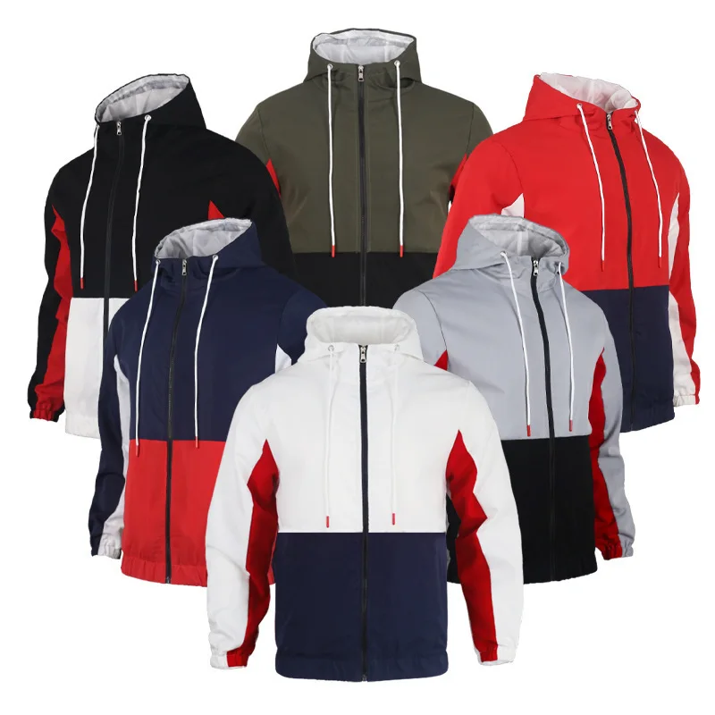 

2022 [New] Bomber Jacket Men Fashion Color Coat Casual European and American Double Hooded Zip-up Shirt Sportswear Men