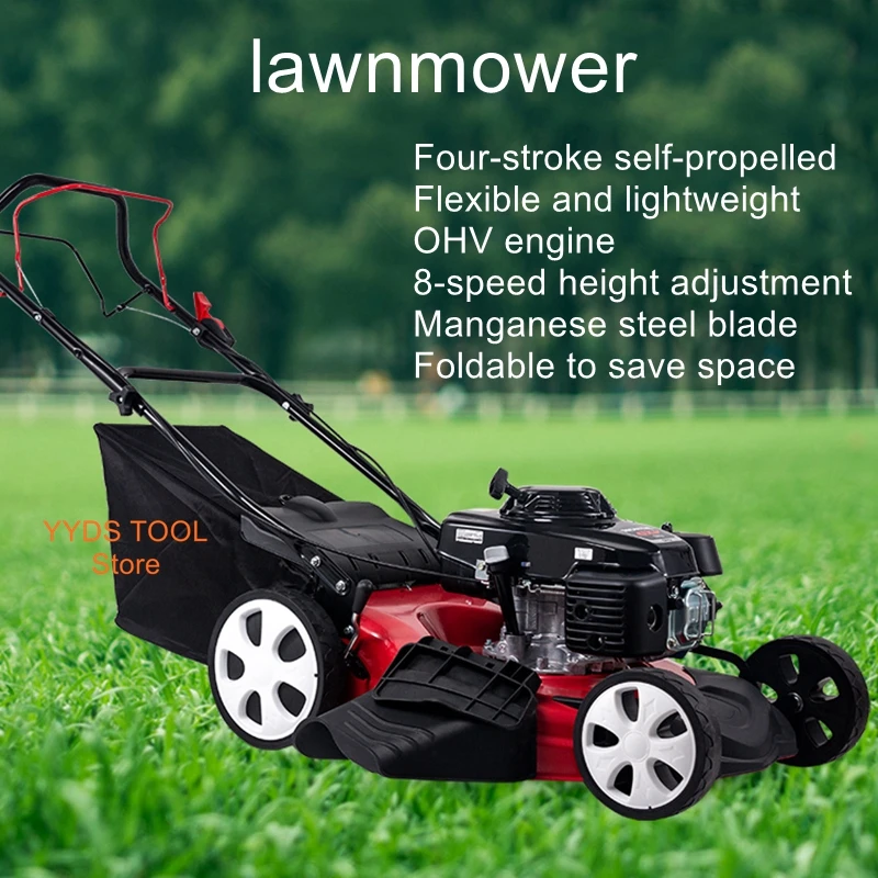 Power lawn mower hand push trimmer self-propelled lawn mower orchard weed whacker lawn mower gasoline lawn mower gasoline lawn mower open land self propelled shredder to return to the field weeding gods orchard weed whacker