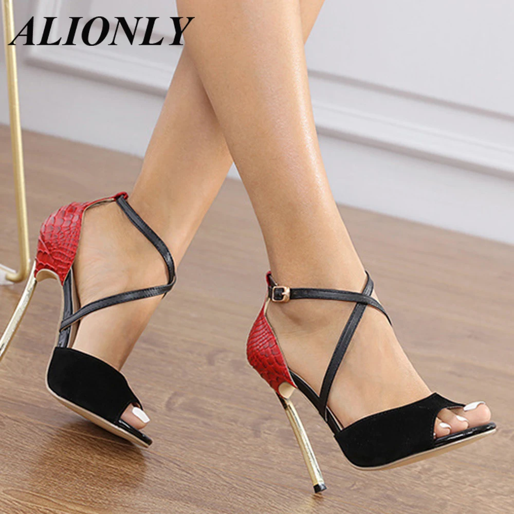 

Alionly 2022 Summer New Shoes For Women Ltalian Style Color Matching High-Heeled Sandals Size 35-42 Chaussure Femme