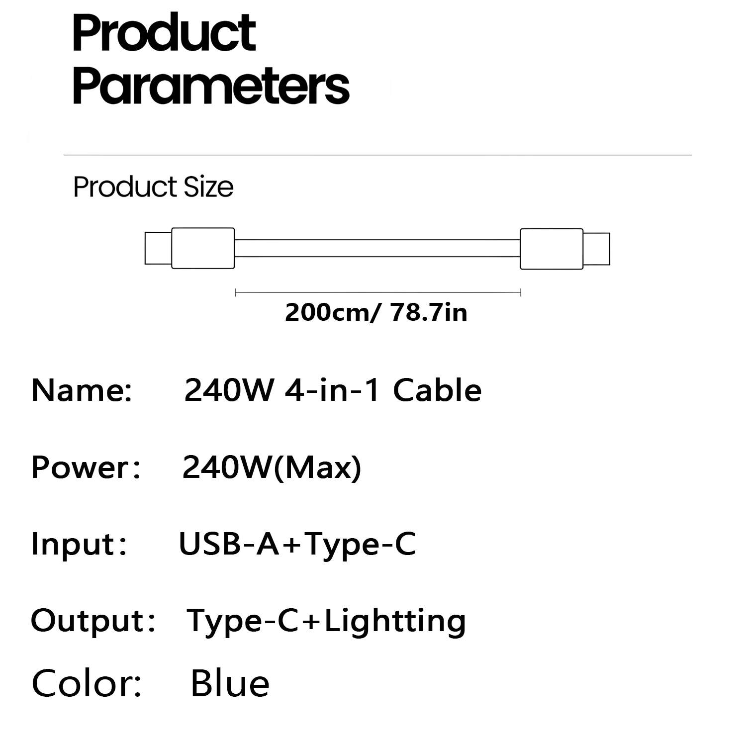 2M 4 in 1 PD 27W 240W 고속 충전 스프링 케이블 USB C타입 to C타입 및 라이트닝 데이터 케이블 아이폰 15 16 삼성용 ?