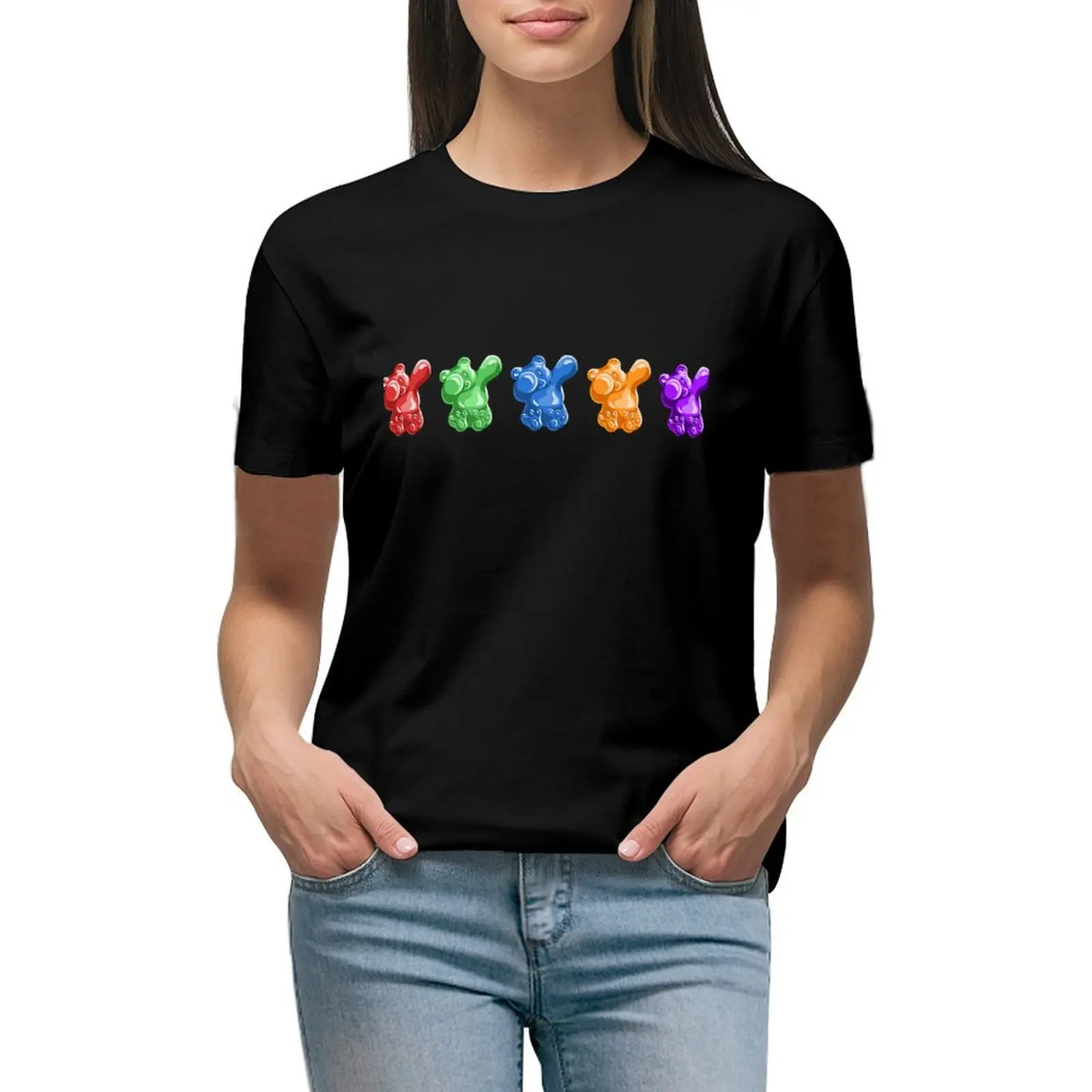 Dabbing Candy Bear Dab Gummy Fruit Treat T-Shirt Cute Top Abbigliamento Estetico Lady Clothes Camicette Estive Da Donna 2024