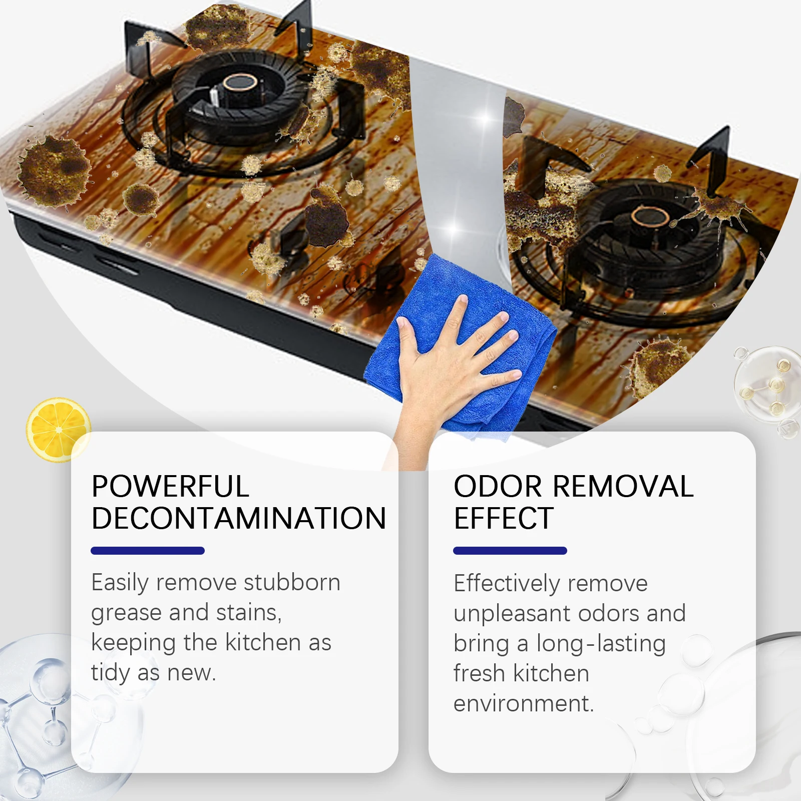 5PCS Kitchen Stove Cleaner Powder Powerful Multipurpose Kitchenware Range Hood Oven Heavy Oil Stain Removal Grease CleaningAgent