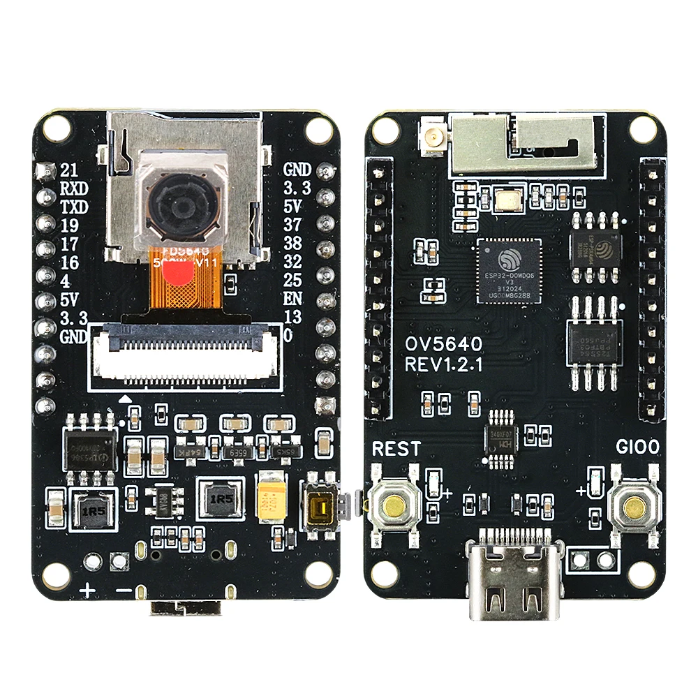 OV5640 ESP32 CAM Kameramodul-Kit 2,4 GHz WiFi und Bluetooth Entwicklungsboard Typ C 8 MB PSRAM HD 5 MP Autofokus 66 120 160 Grad