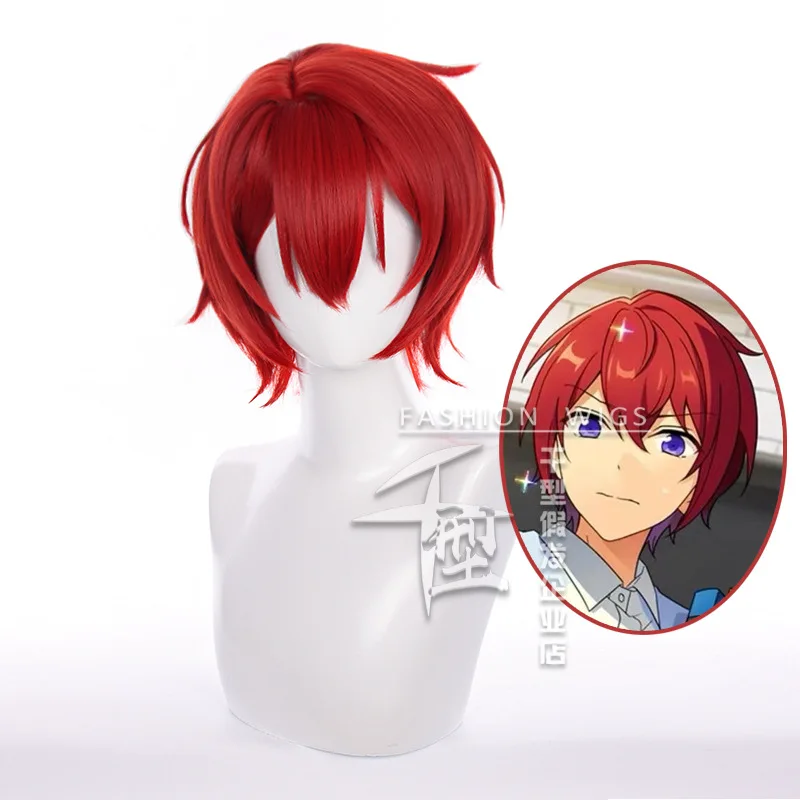 

Anime Suou Tsukasa Cosplay Wig Ensemble Stars Cosplay Wig Heat Resistant Synthetic Fair Red
