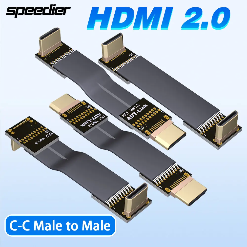 Compatibile Con Hdmi, Cavo A Nastro Fpv Hdmi Tipo C Ffc Connettore Pcb Mini Hdmi Da 90 Gradi 20Pin Maschio A Maschio Cavo Di Prolunga Piatto Fpv