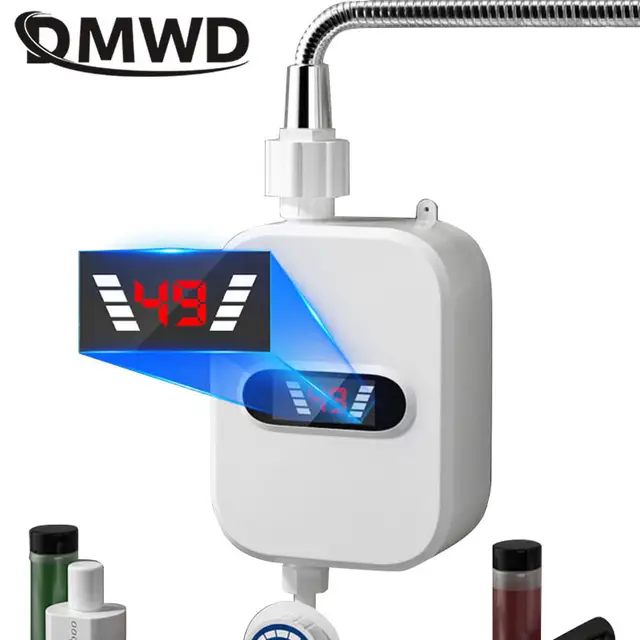 DMWD Electric Constant Temperature Water Heater Faucet Instant Heating Tap Water Heater LED Display vertical Install For Shower 2