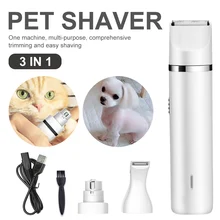 

3 In 1 Pet Grooming Kit USB Rechargeable Pet Clipper Hair Trimmer Paw Nail Grinder Foot Cutter Machine For Cats Dogs