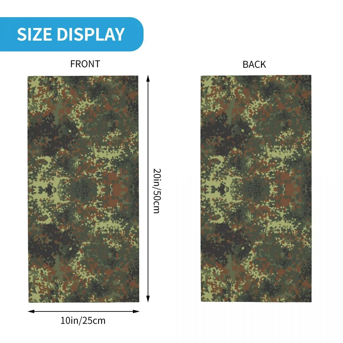 Bandana Scarf Bandana Neck Warmer Camo Scarf Flecktarn Camo Bandana Neck Gaiter Windproof Face Scarf Cover Men Women Woodland Camouflage Headwear Tube Balaclava