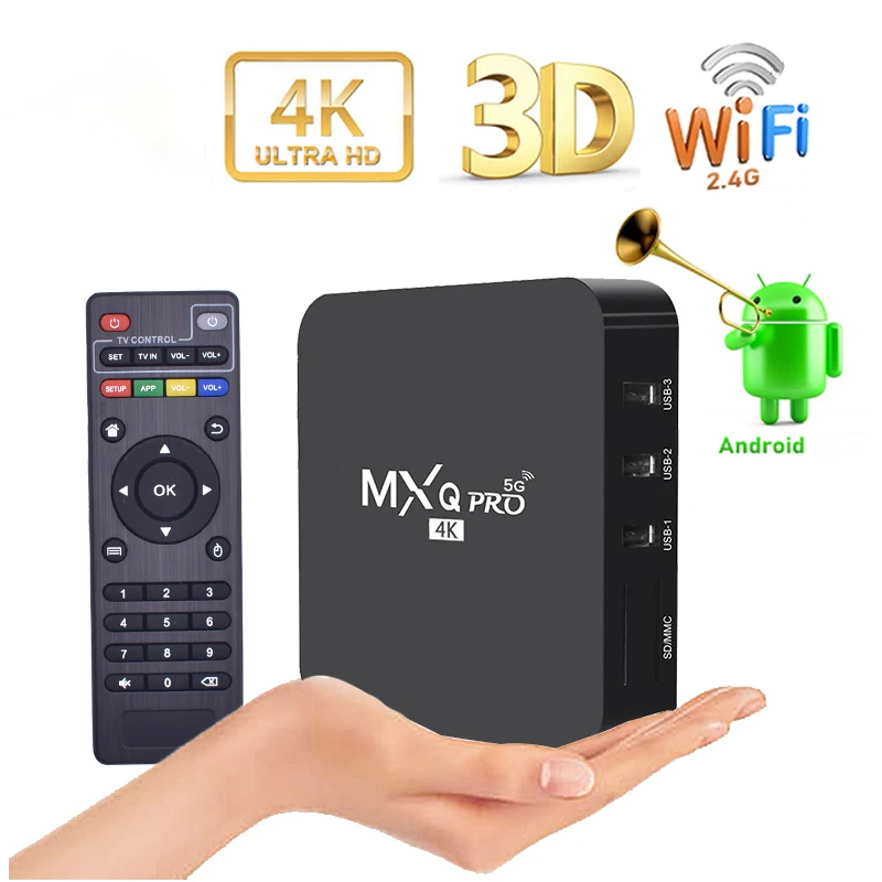 Mxq Pro TV BOX Android RK3228A 2.4GWiFi 8GB RAM 128GB ROM Media Player 4K  Set