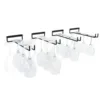 2PCS Iron Wine Glasses Hanging Holder Glass Rack Bartender Stemware Under Cabinet Stemware Organizer Bar Hanger Shelf Black 30CM 3
