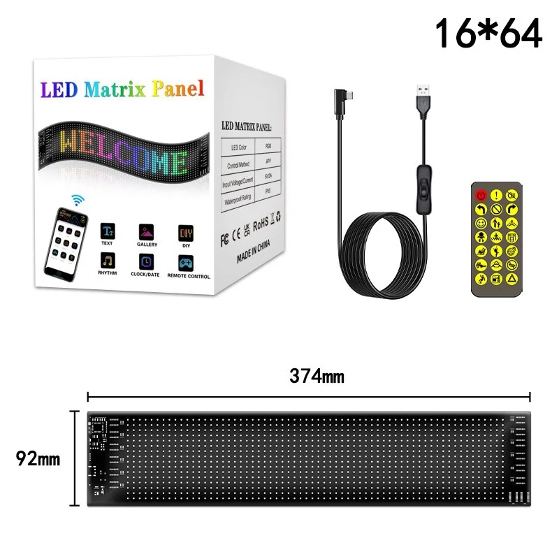 16x64LEDs 374x92mm