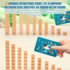 Wooden Math Toys Number Counting Puzzle Building Block Montessori Educational Toys Teaching Tool Game for Preschool Boys Girls 4
