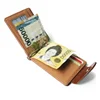 Leather Men Money Clips Metal Solid Wallets Credit Dollar Purses Money Holder Portafoglio Wallet for Male Minimalist Card Holder 4