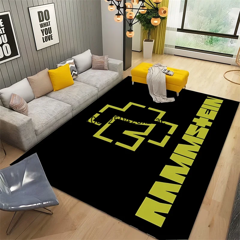 

RR-Rammstes MusicS Band Logo Printed Large Carpet,Living Room Bedroom Sofa Area Rug,Floormats,bath Mat,poaymat