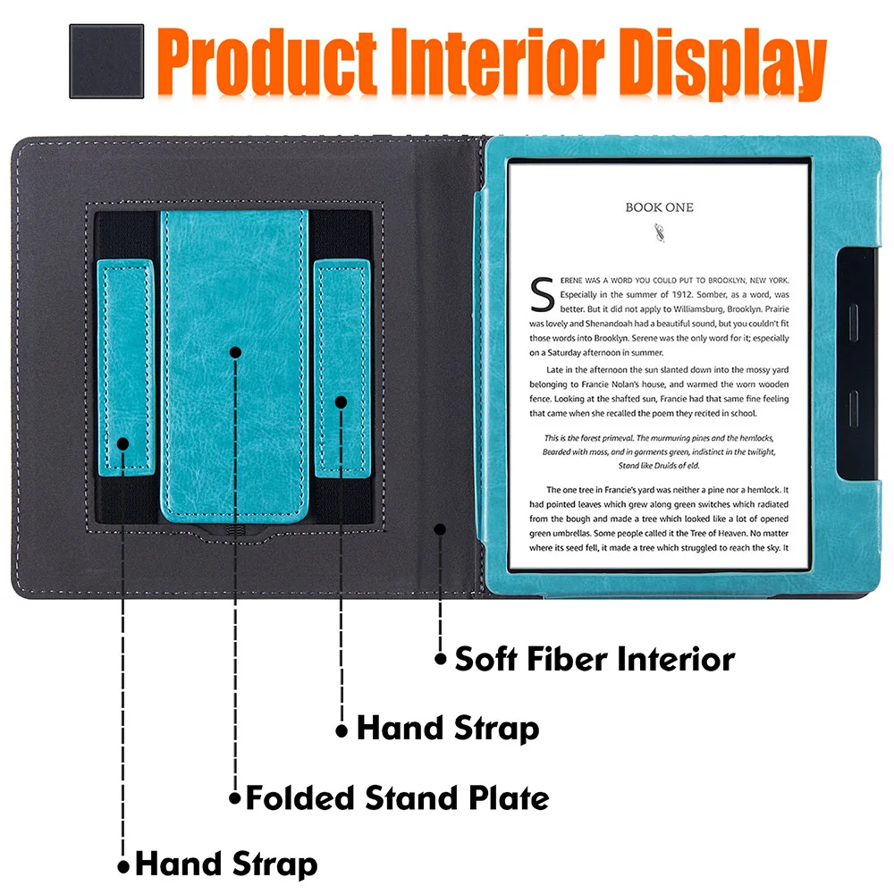 Stand Case para Kindle Oasis pu Capa de Couro com Alça de Mão Auto Dormir And Wake 10ª Geração e 9ª Geração - Imagem 3