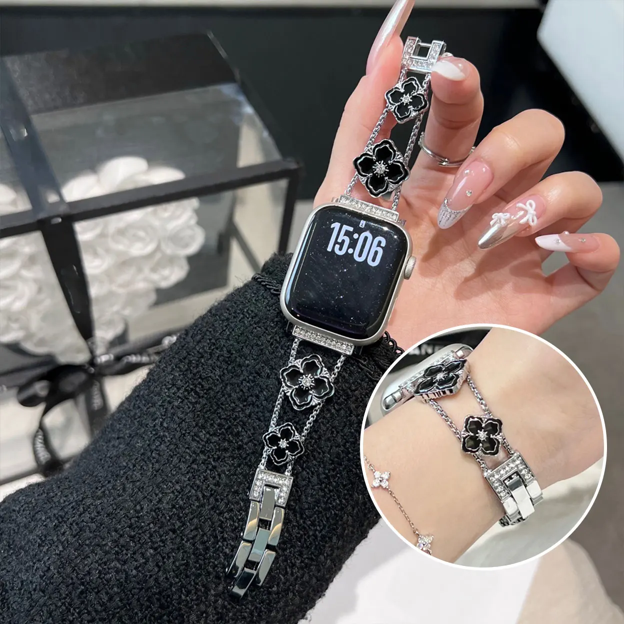 Fashion Droplet Metallarmband für Apple Watch 42 mm Armband S10 46 mm 44 mm 45 mm 38 mm 41 mm 40 mm Damenarmband für IWTach-Serie 9876543 – Detail 15