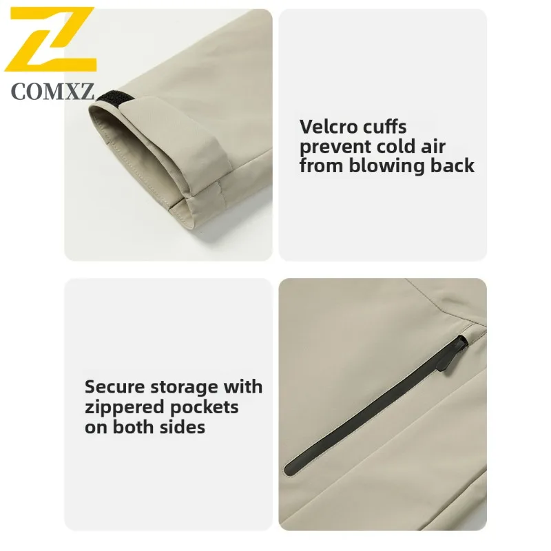 COMXZ Hooded Outerwear Waterproof Outdoor Travel Hiking Biker Jacket Climbing High Quality Versatile Men's Windbreaker Jackets
