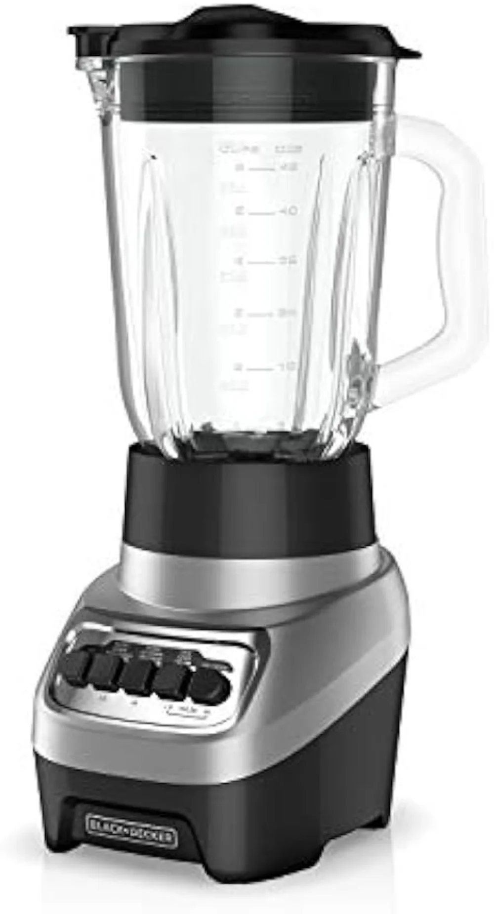 BLACK+DECKER PowerCrush Multi-Function Blender with 6-Cup Glass Jar, 4  Speed Settings, Silver - AliExpress