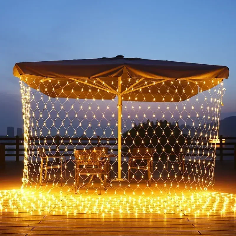 LED Fairy String Lights Net Mesh Garland Window Curtain Christmas Wedding Party Holiday Decoration EU or US Plug