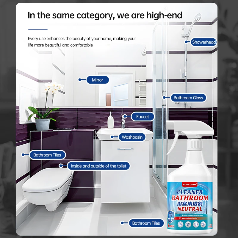 500ML Heavy-Duty Tile Cleaner-Bathroom &Toilet Stain Remover,Fast-Acting Formula for Stubborn Grime,Ceramic Floor/Shower Surface