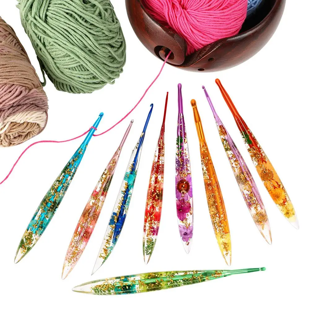 1pcs New Drip Glue Crochet Hook 2.0-6.0mm Aluminum Crochet Needles Ergonomic Knitting Crochet Set DIY Yarns Weave Needles