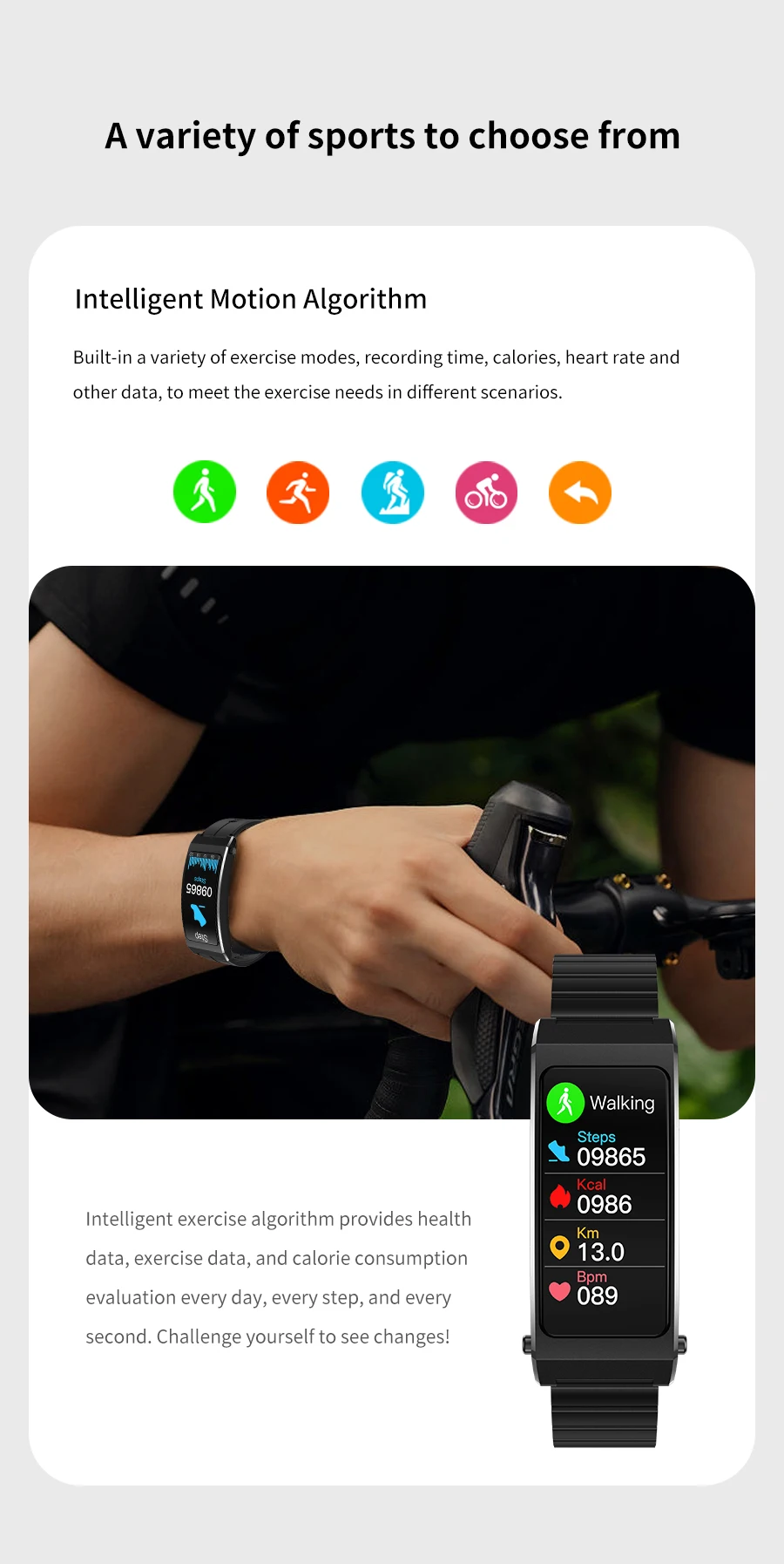 K13S Removable strap 2 in 1 with earphone single touch earbuds sports Run bracelet Heart rate monitor smart talk band wristband 5