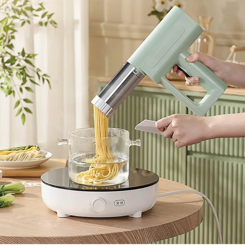 1500mAh Handheld Electric Noodle Gun Noodle Machine Portable Auto Dough Press Machine Home Wireless 4/6 Molds