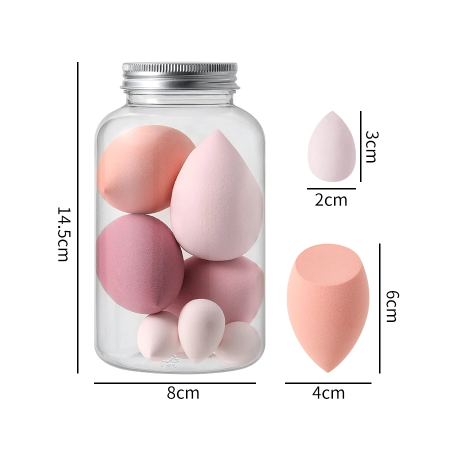 7Pcs Canned Beauty Sponges & Powder Puffs, Super Soft Blender Makeup Sponge And Makeup Puff For Loose Powder Liquid - Gift Set
