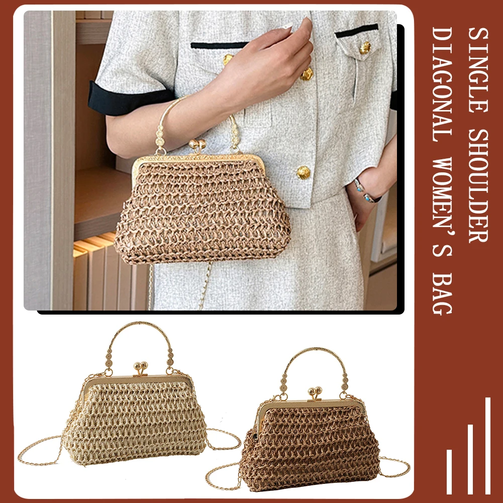 Handwoven Straw Summer Tote Bag for Women