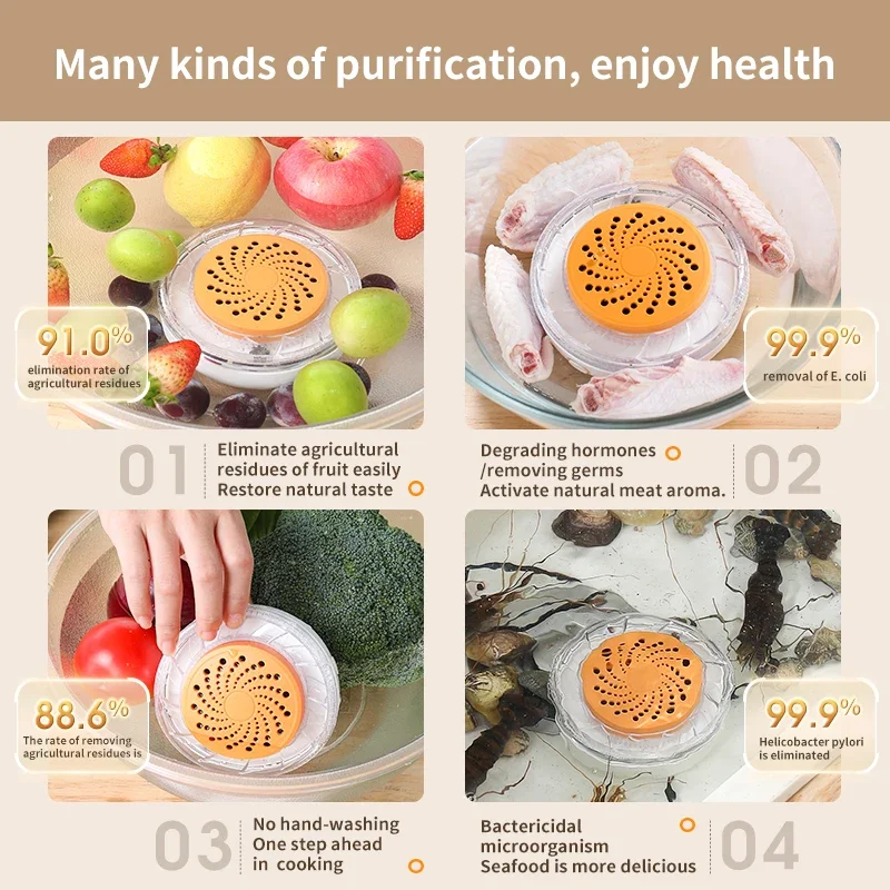 Portable Fruit Vegetable Washing Machine Household Fruits Vegetables Wash Ingredients Fully Automatic Food Cleaner Machine