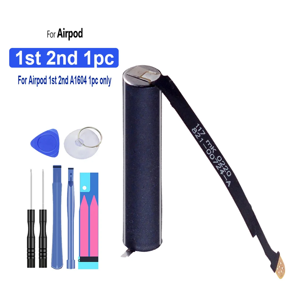 Аккумулятор 1-й 2-й 1 шт. для airpods A1604 A1523 A1722 A2032 A2031 air pods 2 GOKY93mWhA1604 Bateira |