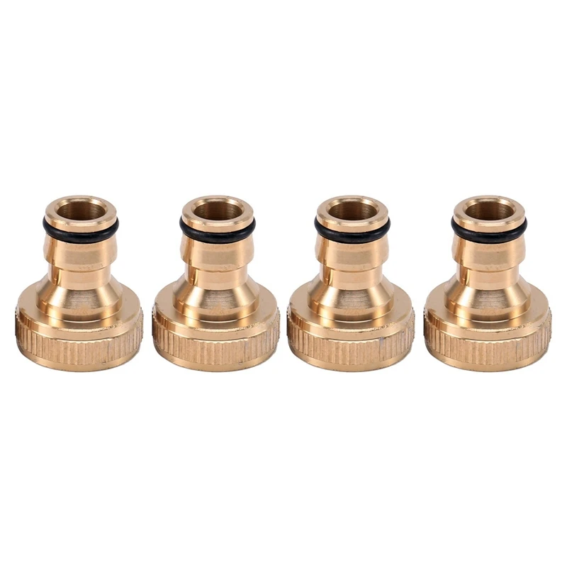 

ABHU 4Pcs Garden Water Hose Pipe Fitting Tap Male Faucet Connectors, Garden Hose Quick Connect Fittings 3/4 Inch