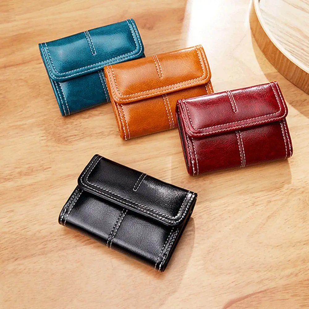 

Embroidery PU Leather Card Holder 9 Card Position Korean Style Leather Short Wallets Handbag Pocket Money Bag Small Coin Purse