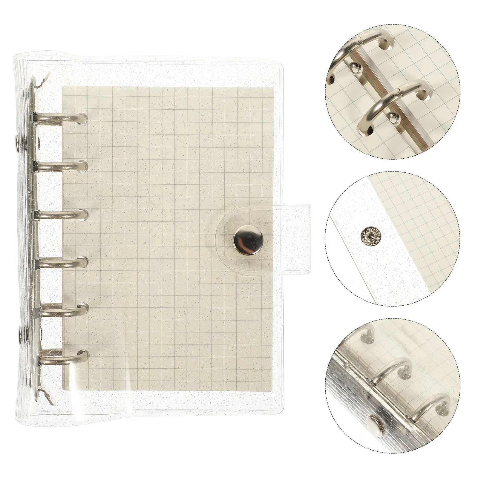 

1 Set of Scrapbooking Notepad Practical Writing Notebook 6-Ring Design Loose-leaf Binder Notepad
