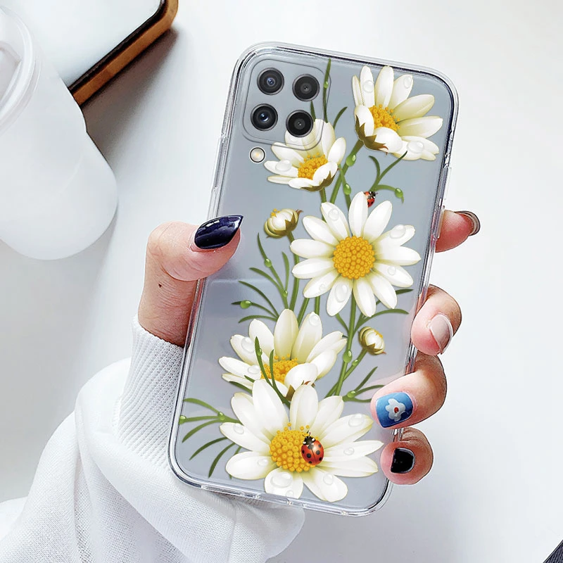 Floral Silicone Transparent Soft Phone Case with TPU Flower Design