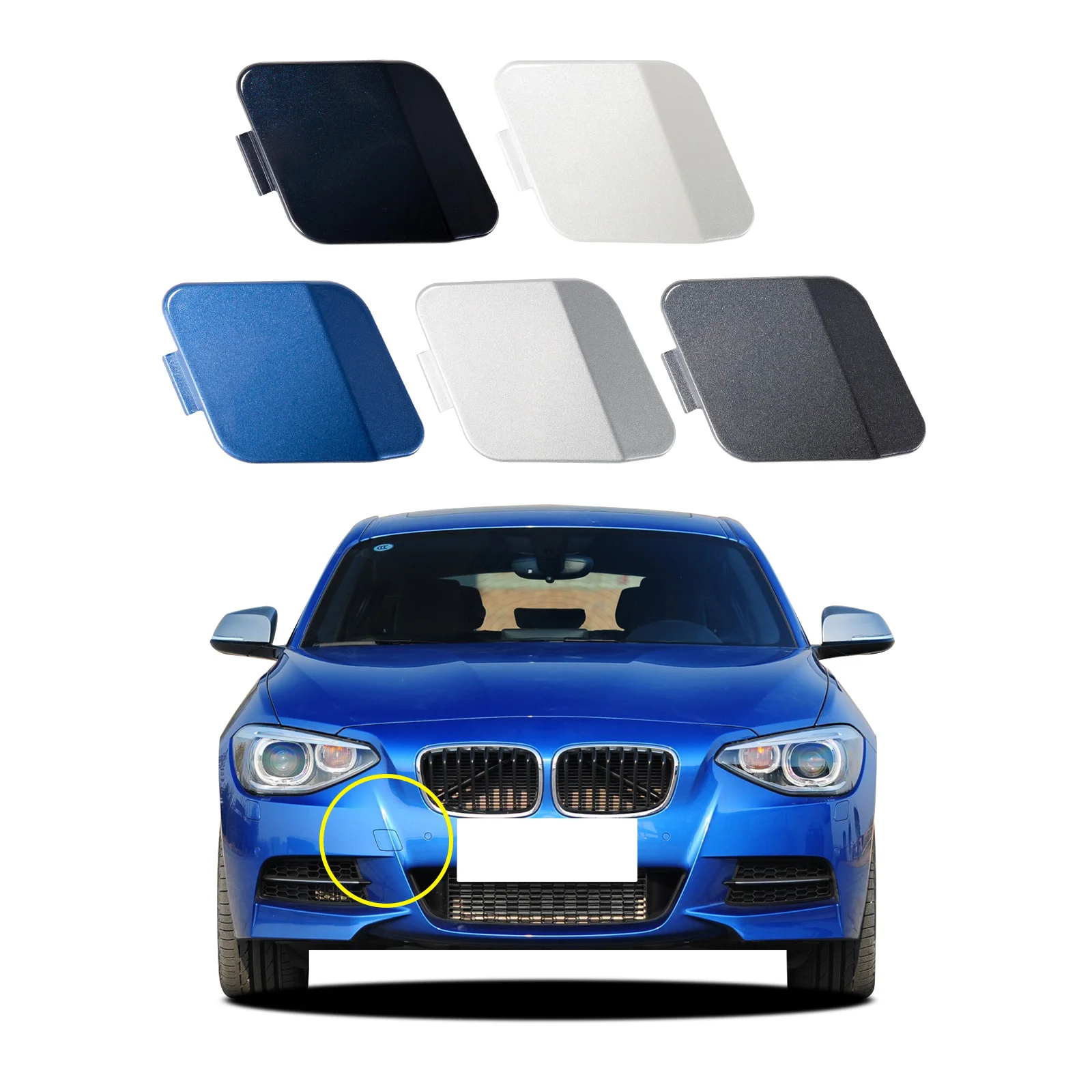 Front Bumper Tow Hook Cap Towing Eye Cover bumper strip For BMW 1 Series M-Sport F20 Sedan F21 Wagon 114i 116d 2012 -2014 51118053828
