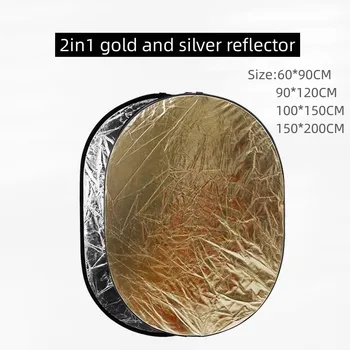 RF02 24"Reflector 5in1 60X90CM 90X120CM 2in1 Silver White Gold Portable Collapsible Soft Light Round Photography for Studio 7in1 2