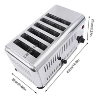 Sweetmile Commercial Bread Maker Machine 1.2 Inch Slot for Breakfast Silver Toaster Home Stainless Steel Bread Baking Machine 2
