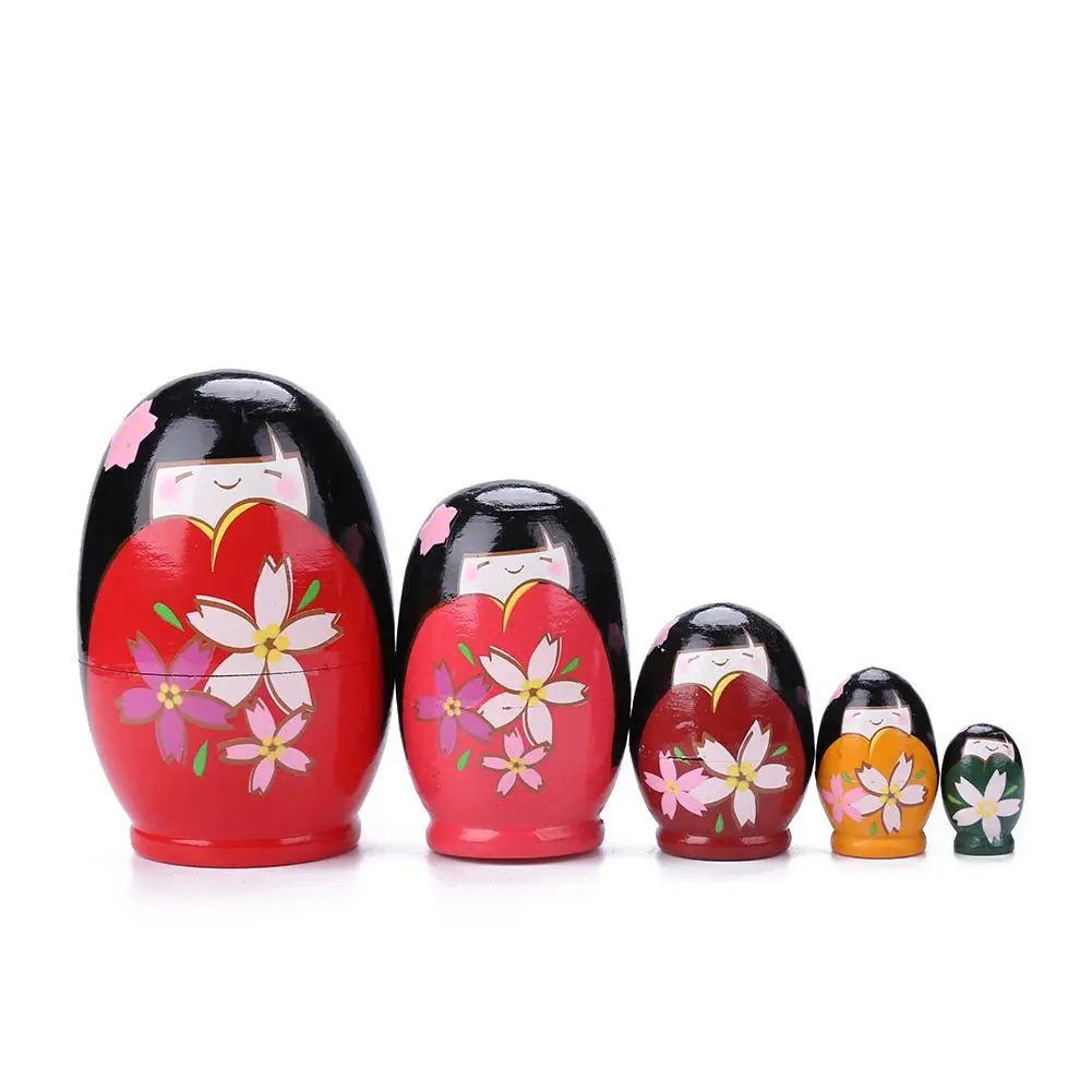 living dolls 1 Set Nesting Dolls Color Painted Russian Matryoshka Doll Handmade Crafts Russian Nesting Dolls Baby Toy Girl Doll wholesale my life dolls Dolls