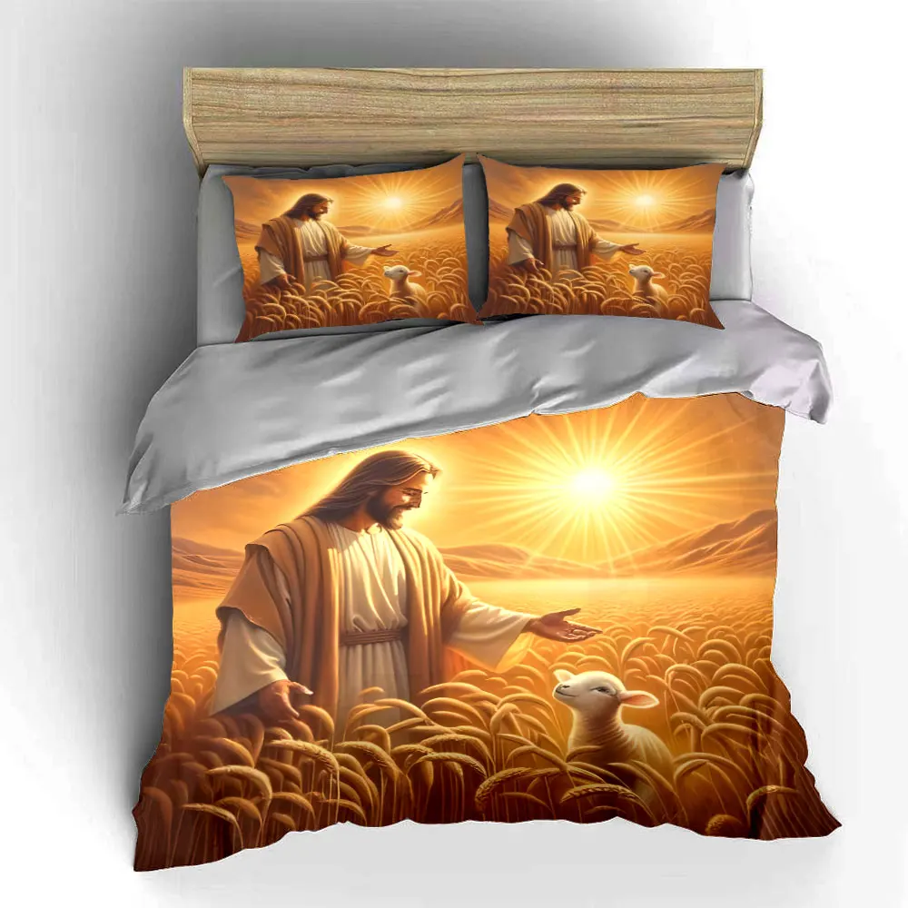 "Golden Harvest Companionship Inspiration Set" Exquisite three-piece bedding set gift for kids and adults 6