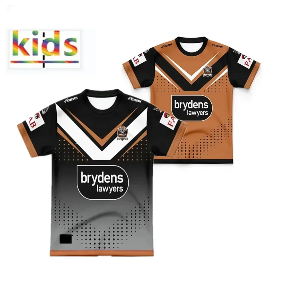 

2024 Wests Tigers Kids Home / Away / Training Rugby Jersey - Mens Size:16-26（Print Name Number）Top Quality