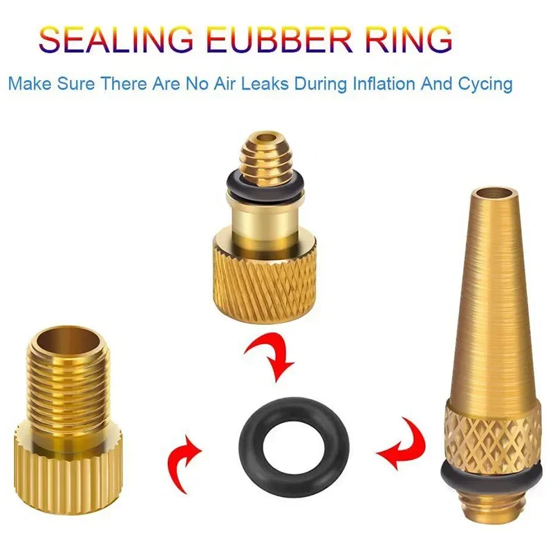 32 Pezzi Adattatore Valvola Bici Pompa Bicicletta Con Tubo Di - Foto 12