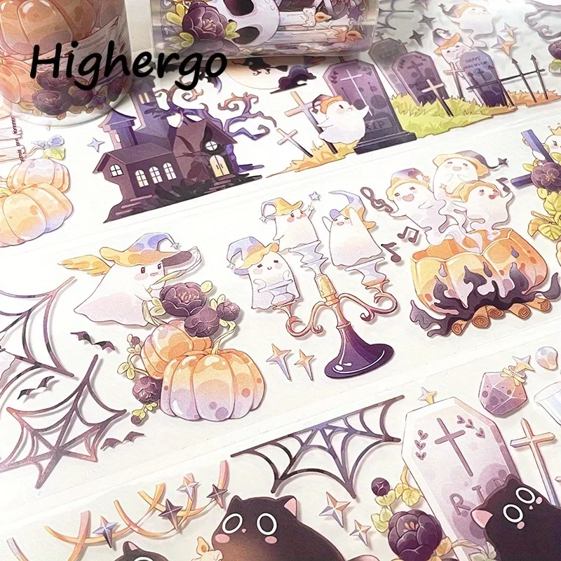 5Rolls/Set PET Tape Halloween Washi Masking Tape Decorative Adhesive Stickers For Scrapbooking Journal Aesthetic Stationery 5